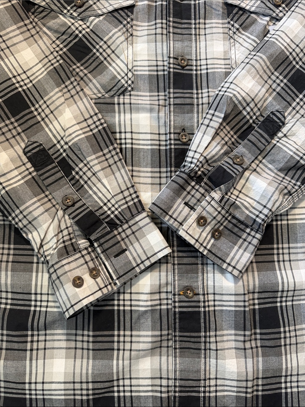 Carhartt Black and White Plaid Button-Down Work Shirt - Picture 6 of 11